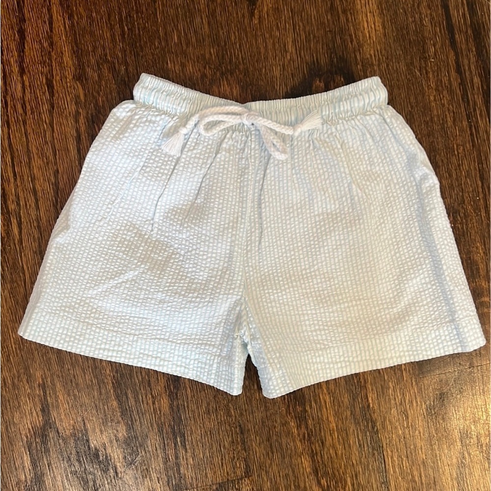 Little English Seersucker Boys Swim Trunks!